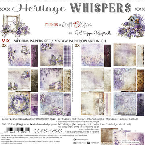 Craft O' Clock - Heritage Whispers Mix Medium Papers Set
