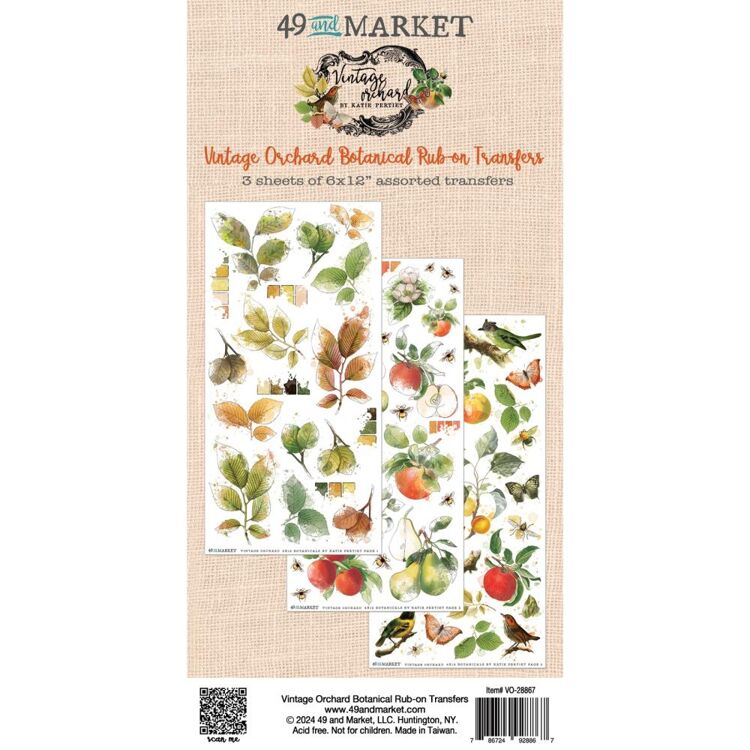 49 and Market - Vintage Orchard Botanical Rub-on Transfers