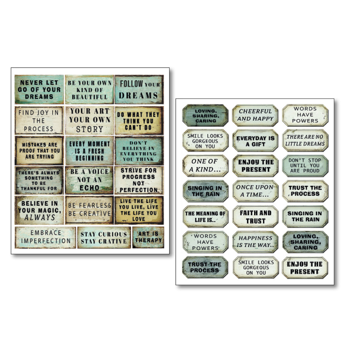 LuMania mixed media stickers kind thoughts