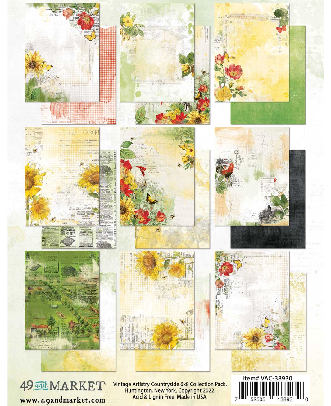 49 and Market - Vintage Artistry Countryside - 6x8 inch Collection Pack