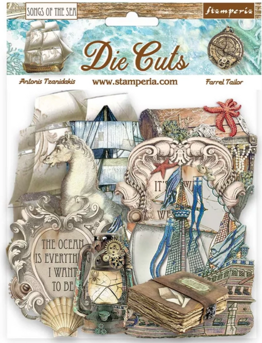 Stamperia -  Songs of the Sea - Die Cuts ship and treasures