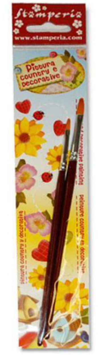 Stamperia – Set mit 2 Katzenzungenpinseln, Größe 2–6 (5,5 cm x 27 cm)