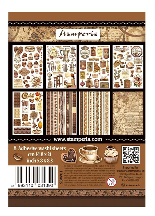 Stamperia Coffee and Chocolate washi pad