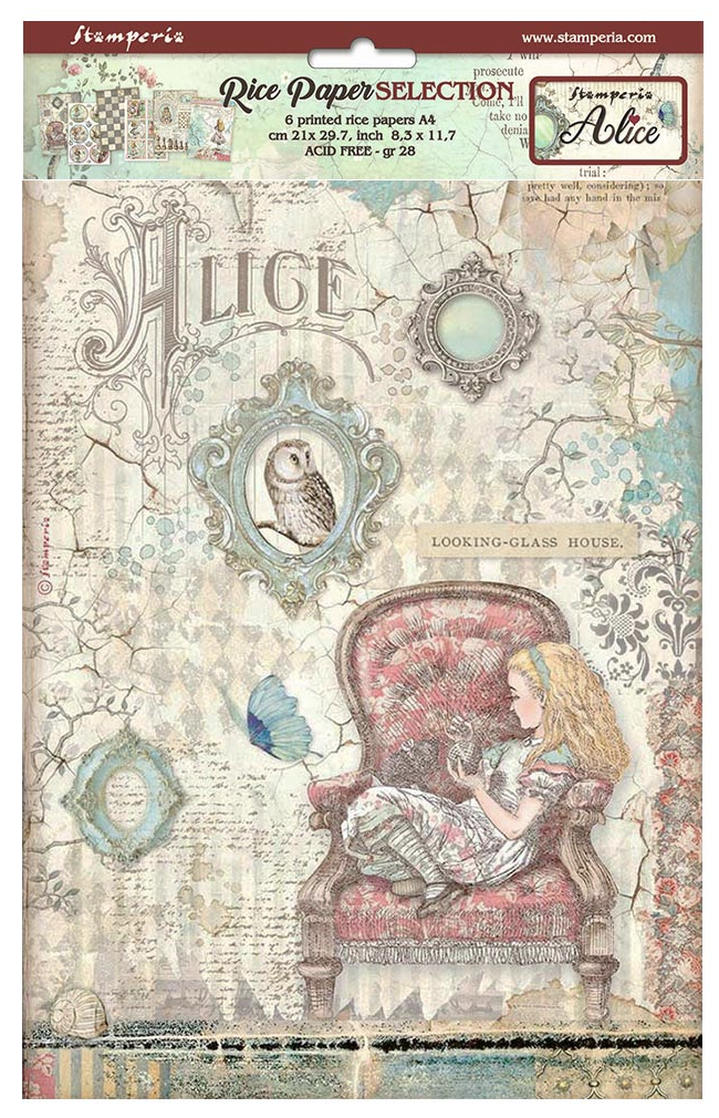 Stamperia - Alice Rice Paper Backgrounds