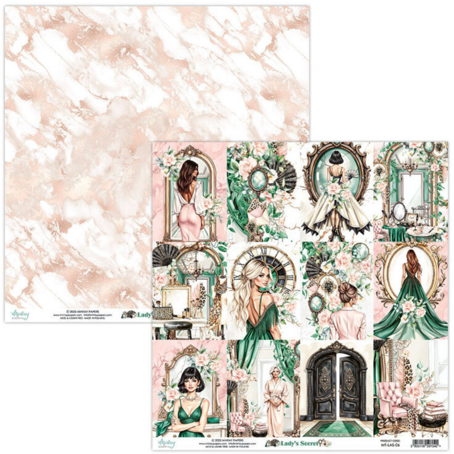 Mintay Papers - Lady's Secret - 8x8 scrapbooking paper set