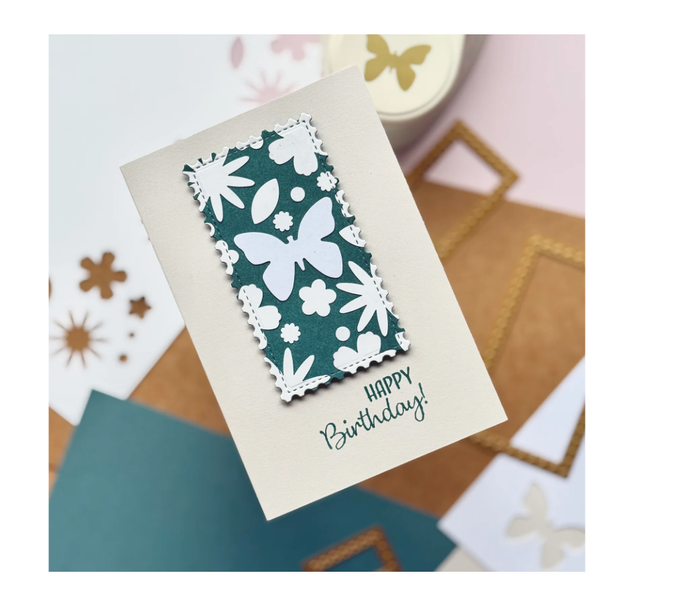 Vaessen Creative - Snij- en Embossingmallen Postzegels 7st.
