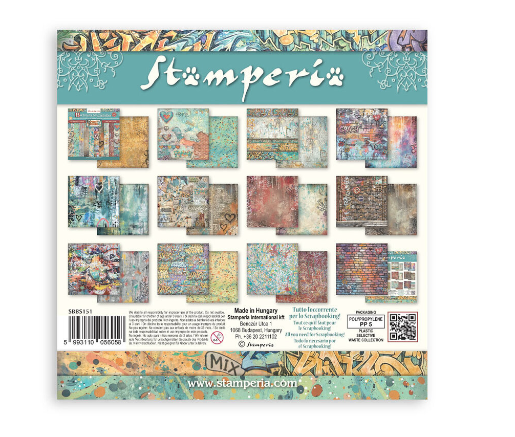 Stamperia - Furry Friends 2 8x8 Inch Paper Pack Maxi Background Selection