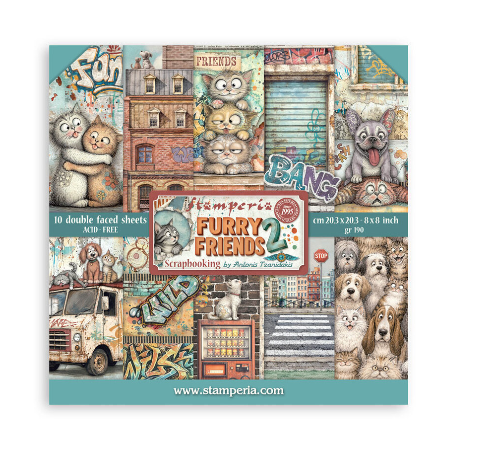 Stamperia - Furry Friends 2 8x8 Inch Paper Pack