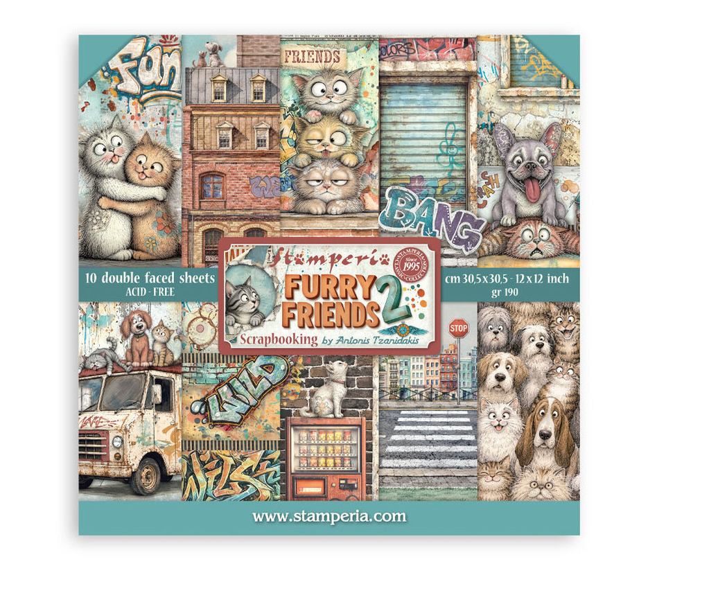 Stamperia - Furry Friends 2 12x12 Inch Paper Pack