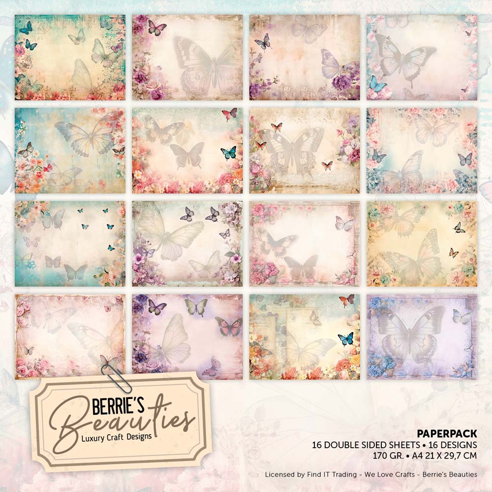 Berries Beauties - Paperpack - Butterflies A4