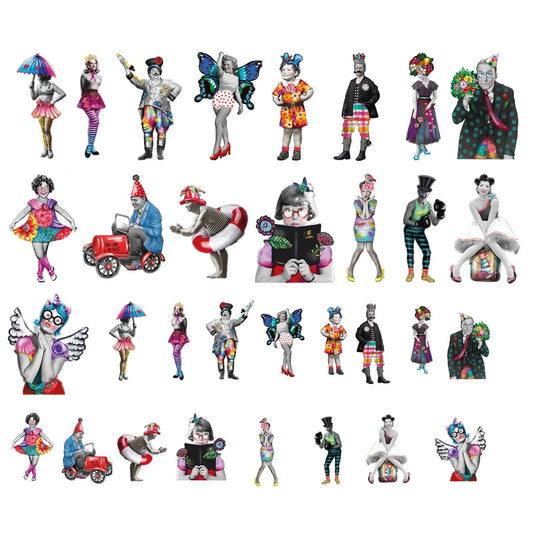 Kunst von Marlene – Papierelemente Skurrile Menschen