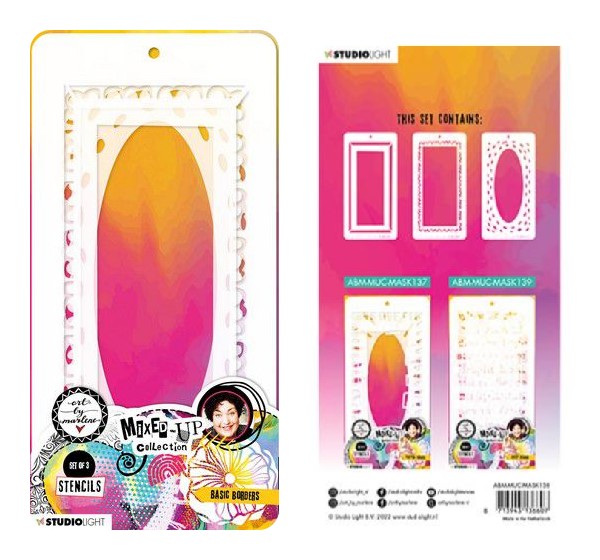 Art by Marlene – Mixed Up Coillection Set mit 3 Schablonen, Basic Borders