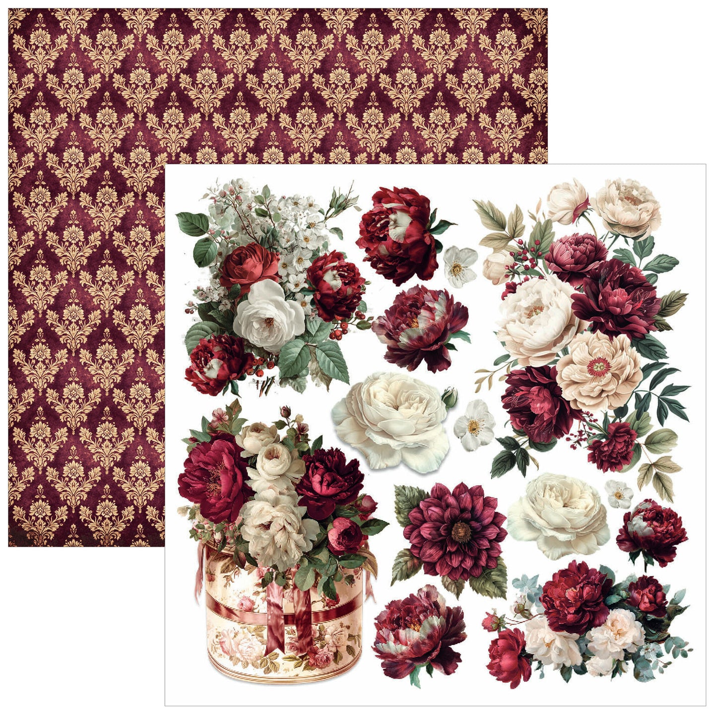 Ciao Bella Bohemian Burgundy fussy cut pad