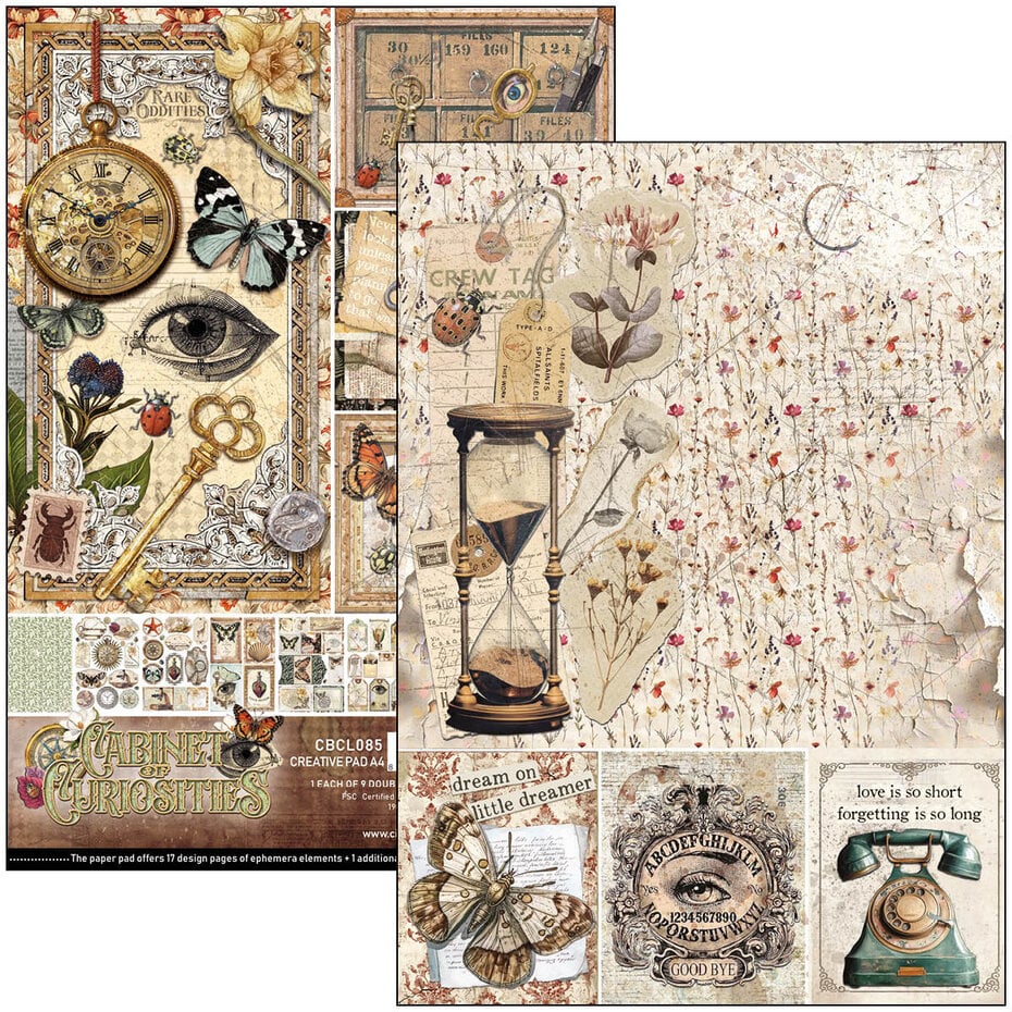 Ciao Bella Cabinet of curiosities A4 creative Pad