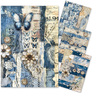 Ciao Bella - Urban Blue Denin 4 Mixed Media Rice Paper (4 pcs)