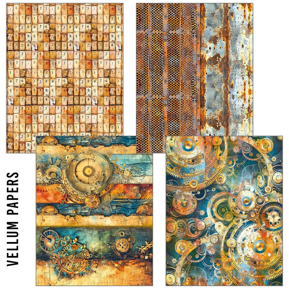 Ciao Bella - Past Time Bastelmix gemischtes A5-Papierpaket (8 Stück)