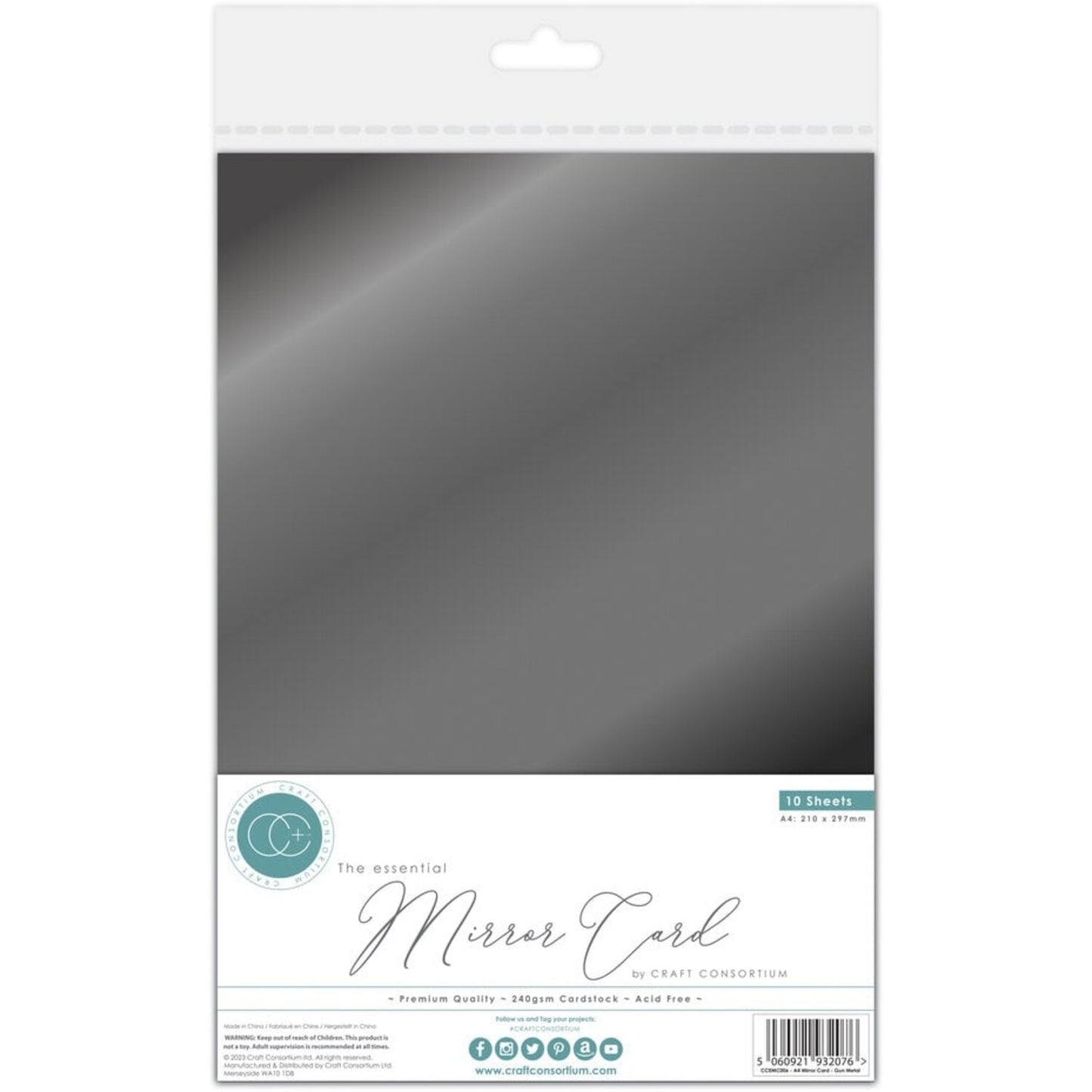 Craft Consortium - Mirror Card - Gun Metal