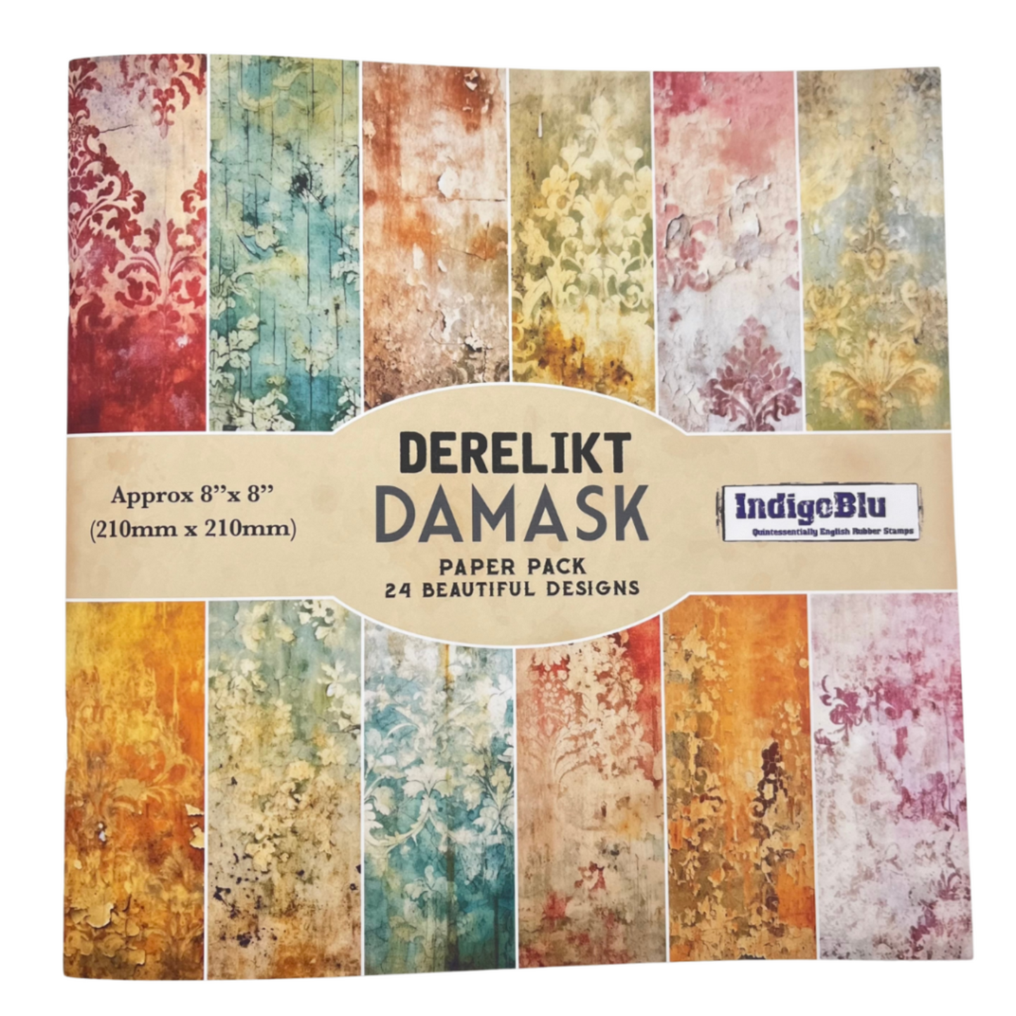 IndigoBlu - Derelikt Damask 8x8 inch paper book