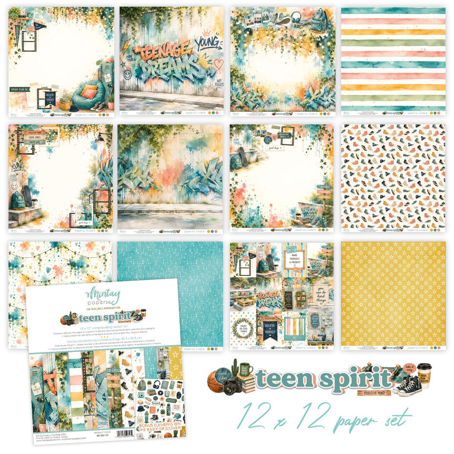 Mintay Papers - Teen Spirit 12x12 Inch Scrapbooking Paper Set