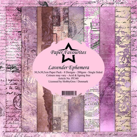 Paper Favourites – Lavendel-Ephemera – 12 x 12 Zoll großes Papierpaket