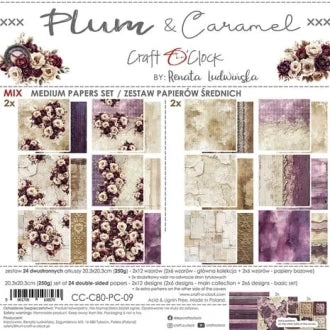 Craft O' Clock - Plum & Caramel - Mix Medium Papers Set