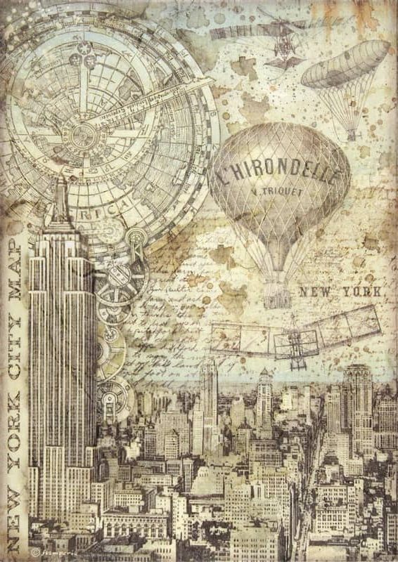 Stamperia - Rice Paper - Sir Vagabond New York City Map
