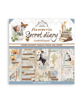 Stamperia Secret Diary paperset 8x8 inch