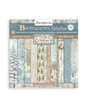 Stamperia - White Christmas - Backgrounds Collection 8x8 inch
