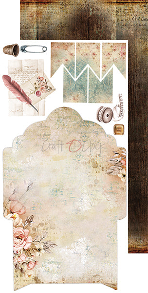 Craft O'Clock - VINTAGE BEAUTY - JUNK JOURNAL extras set
