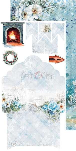 Craft O'Clock - HOLIDAYS IN SNOW - JUNK JOURNAL - extras set