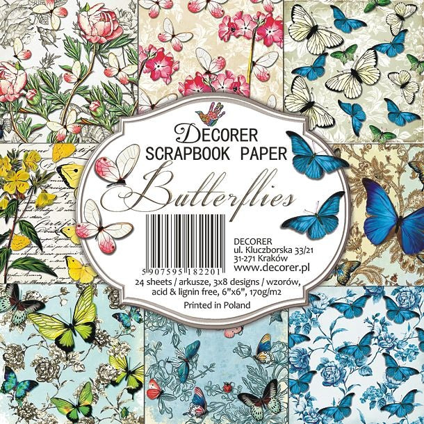 Decorer - Schmetterlinge 6x6 Scrapbookpapier
