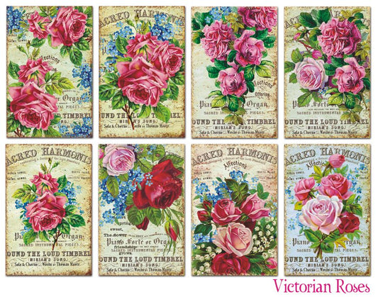 Decorer -  Victorian Roses 7x10,8 cm scrapbook papier