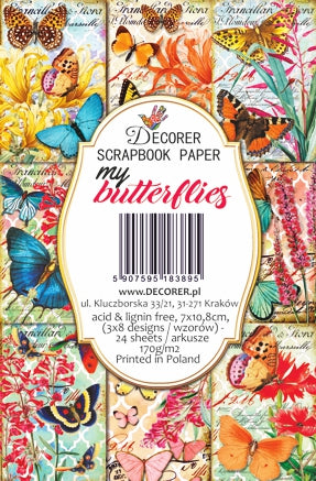 Decorer - Butterflies 7x10.8 cm scrapbook paper