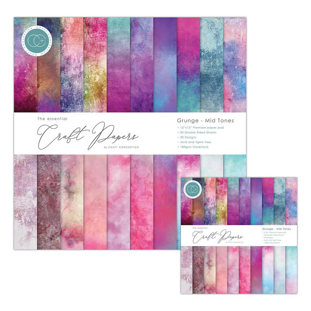 Craft Consortium - Paper pad - Grunge - Mid Tones