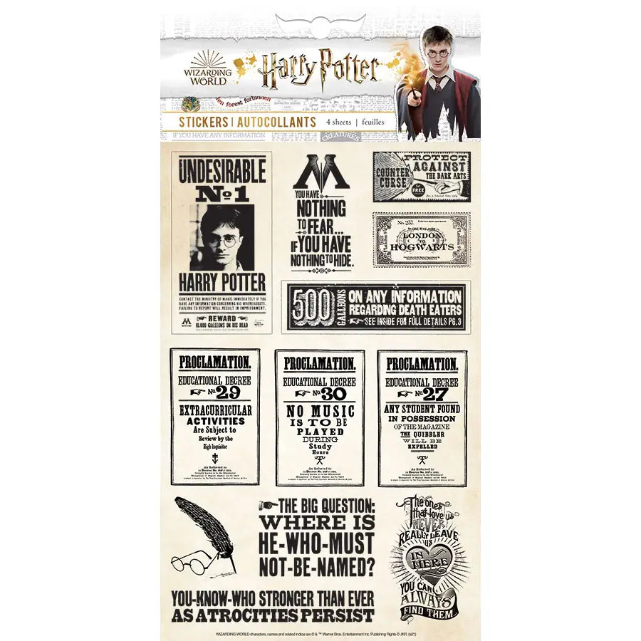 Harry Potter stickers papers and proclamations