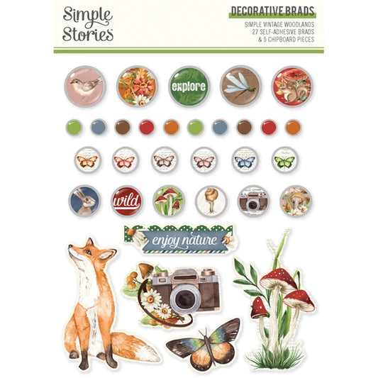 Simple Stories - Simple Vintage Woodlands Decorative Brads
