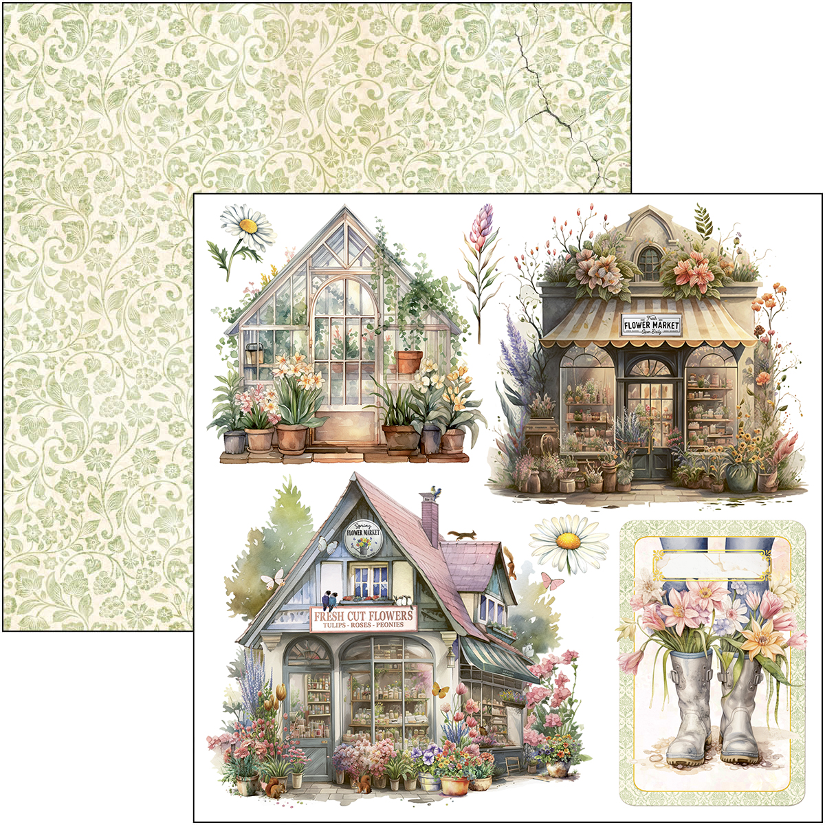 Ciao Bella Flower Shop fussy cut pad