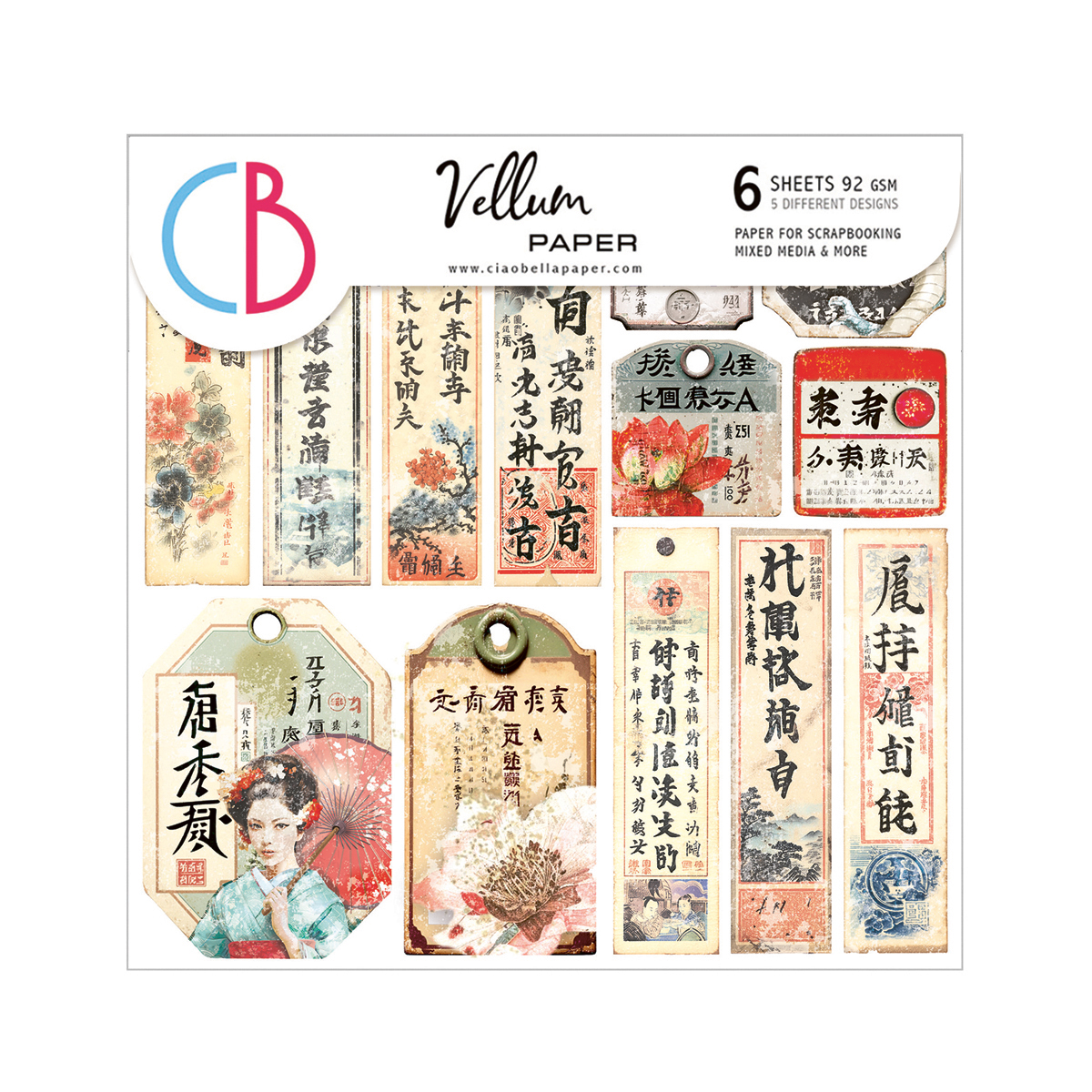 Ciao Bella land of the rising sun vellum papers