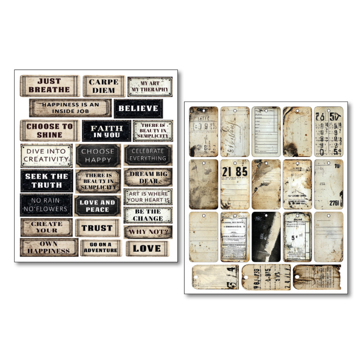 LuMania mixed media stickers kind thoughts