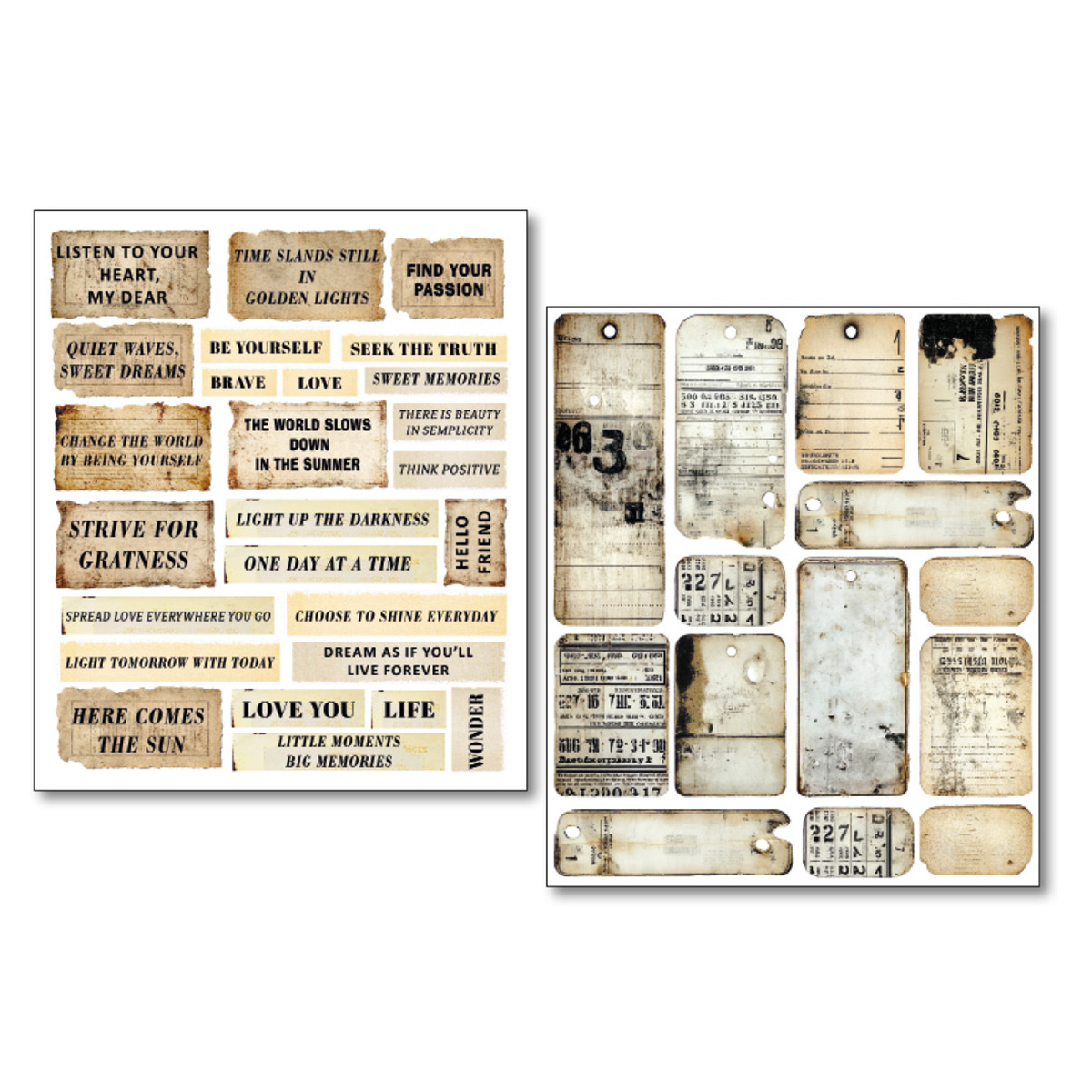 LuMania mixed media stickers kind thoughts