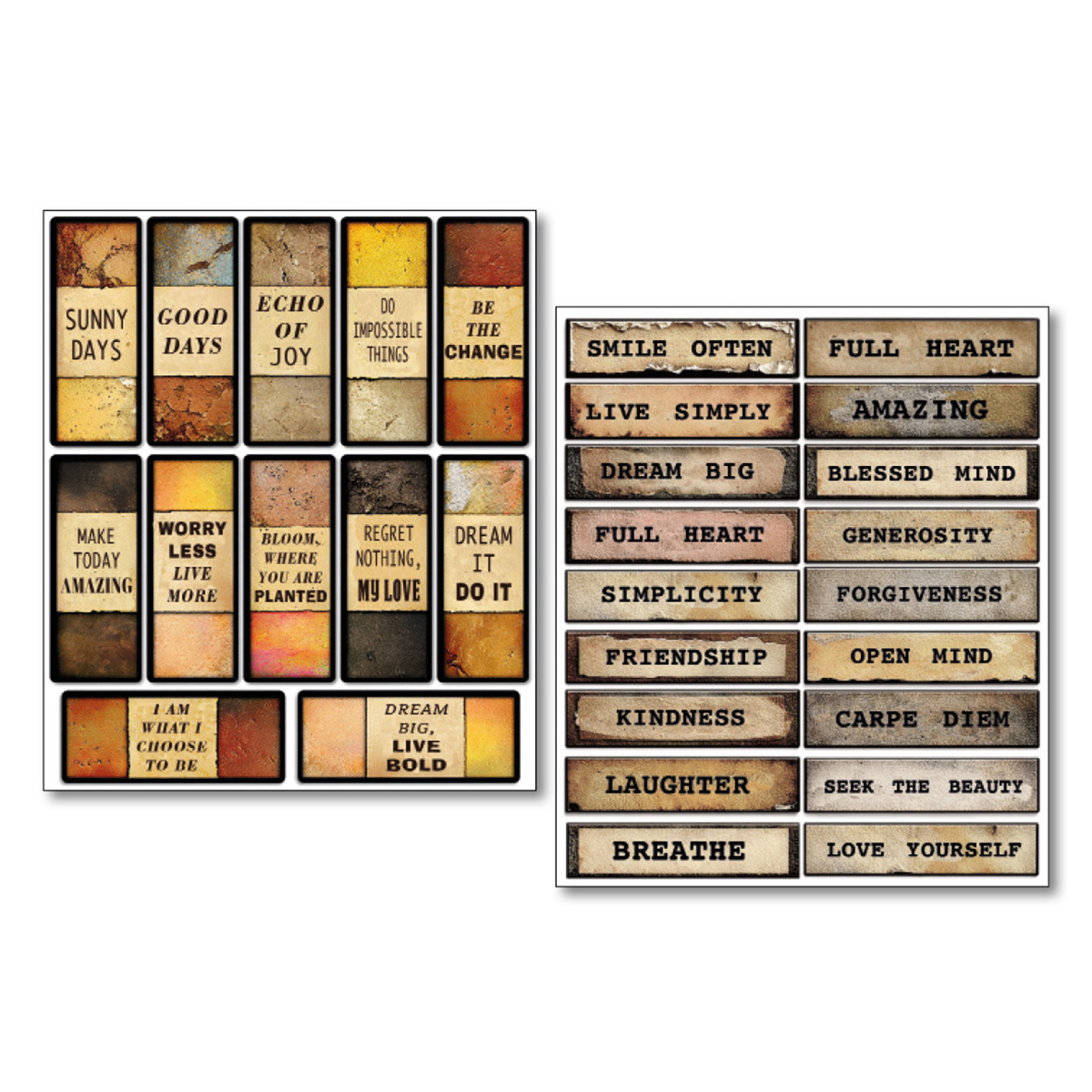 LuMania mixed media stickers kind thoughts