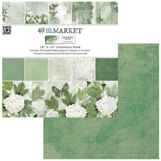 49 and Market - Color Swatch Willow - 12 x 12 inch collection pack