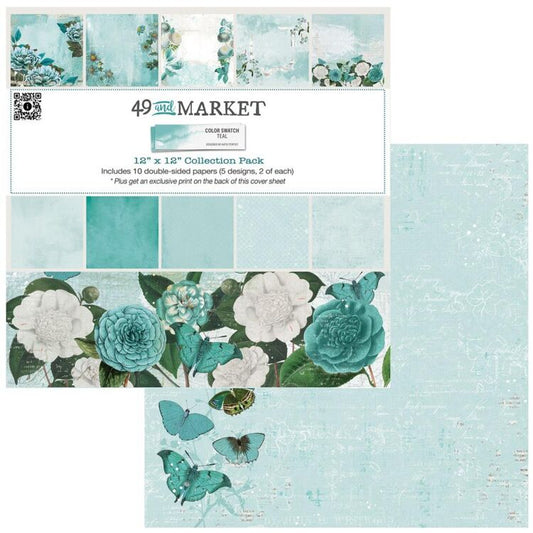 49 und Markt – Farbmuster-Teal 12 x 12 Zoll-Sammlungspaket