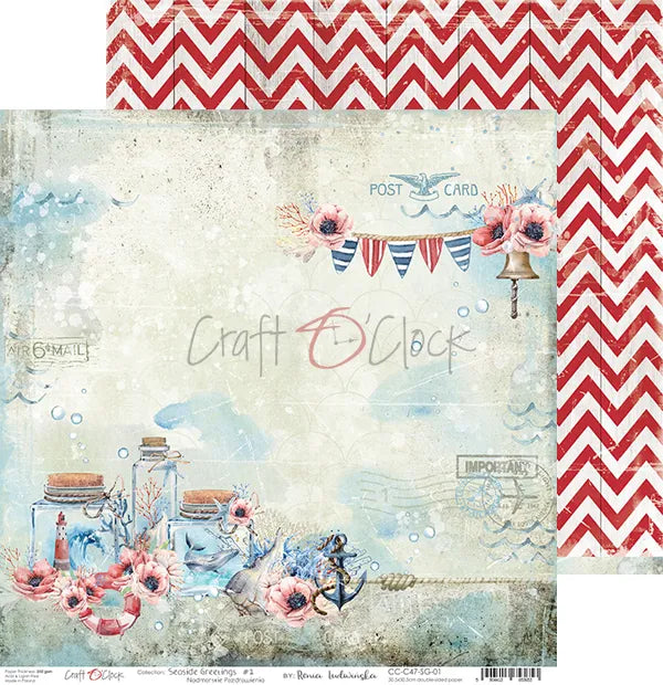 Craft o' Clock Seaside greetings paper set