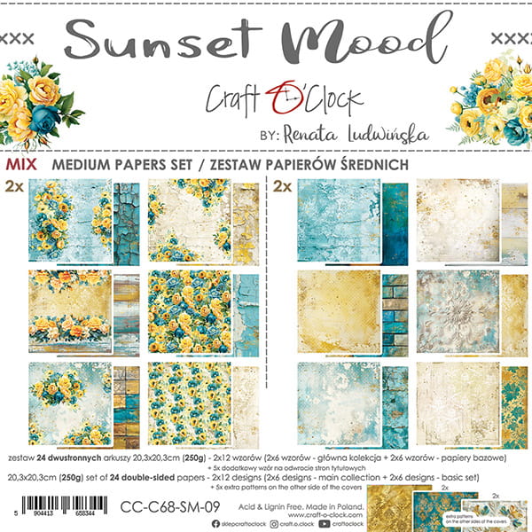 Craft o' clock Sunset Mood papierset mix