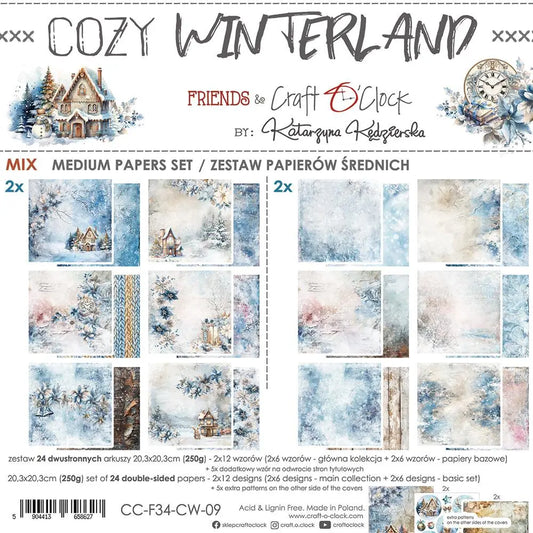 Craft O' Clock Cozy Winterland Mix Medium Papers Set