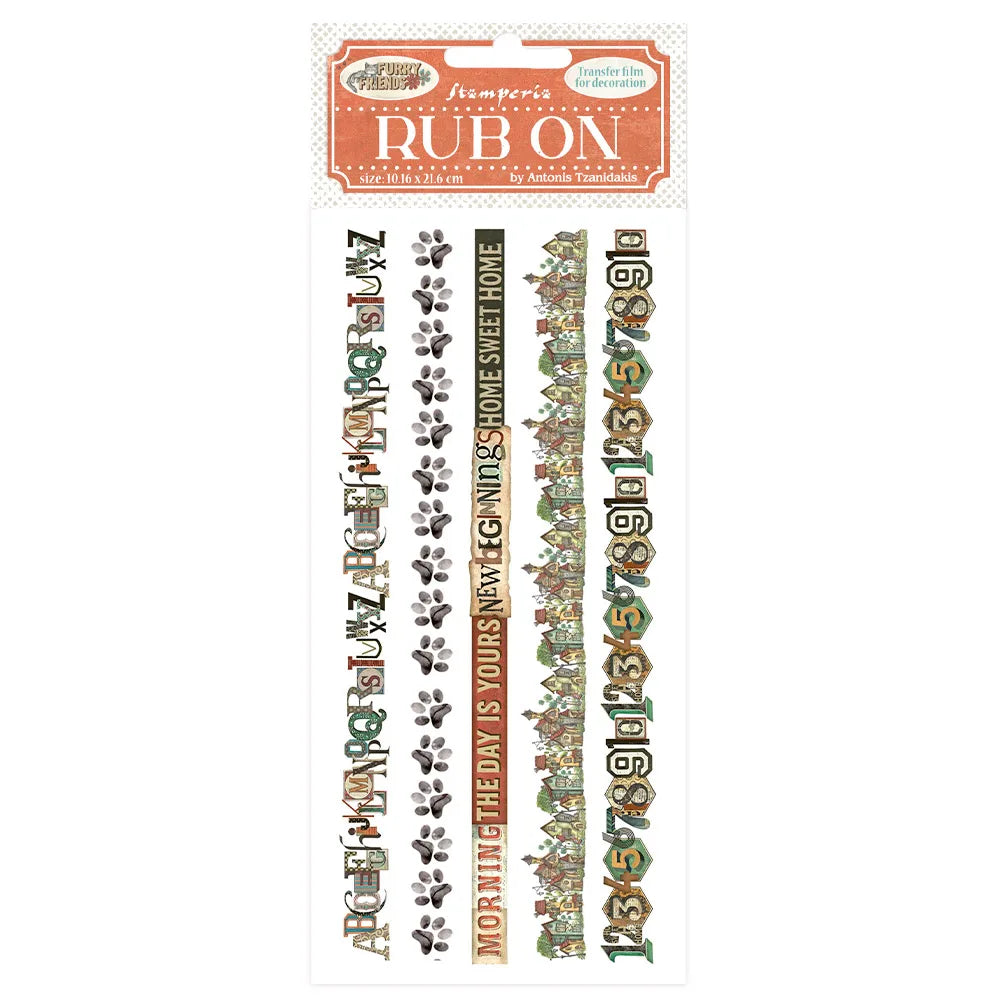 Stamperia Furry friends rub ons