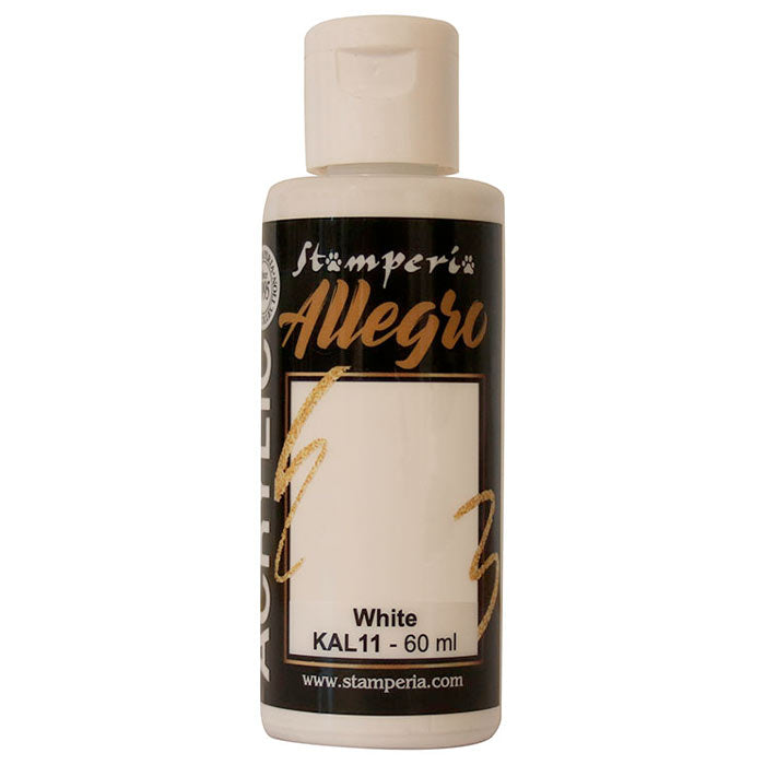 Stamperia Allegro Acrylfarbe Weiß 60 ml