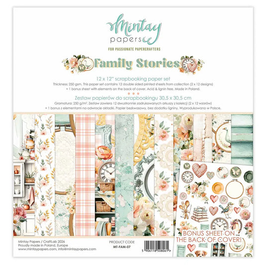 Mintay Papers - Family Stories - 12x12 scrapbooking paper set