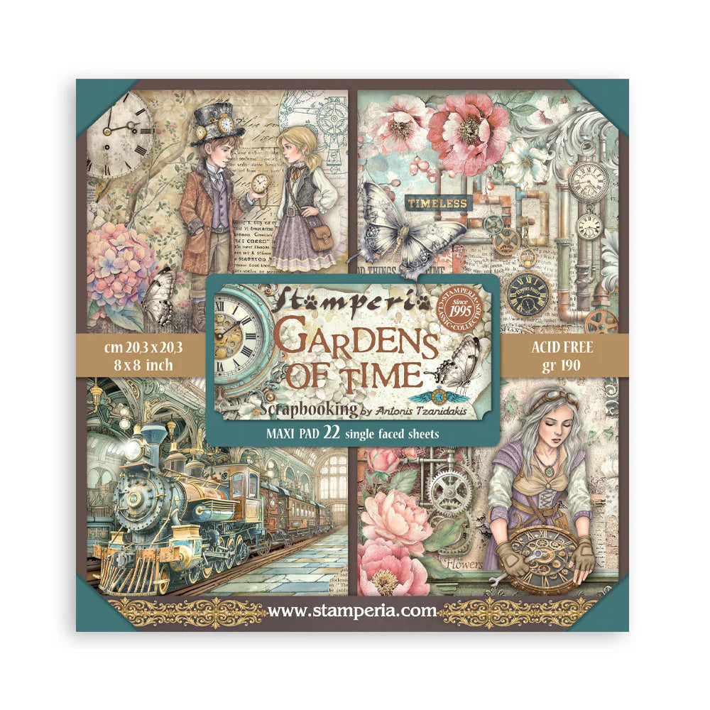 Stamperia - Gardens of Time Maxi Pad 8 inch